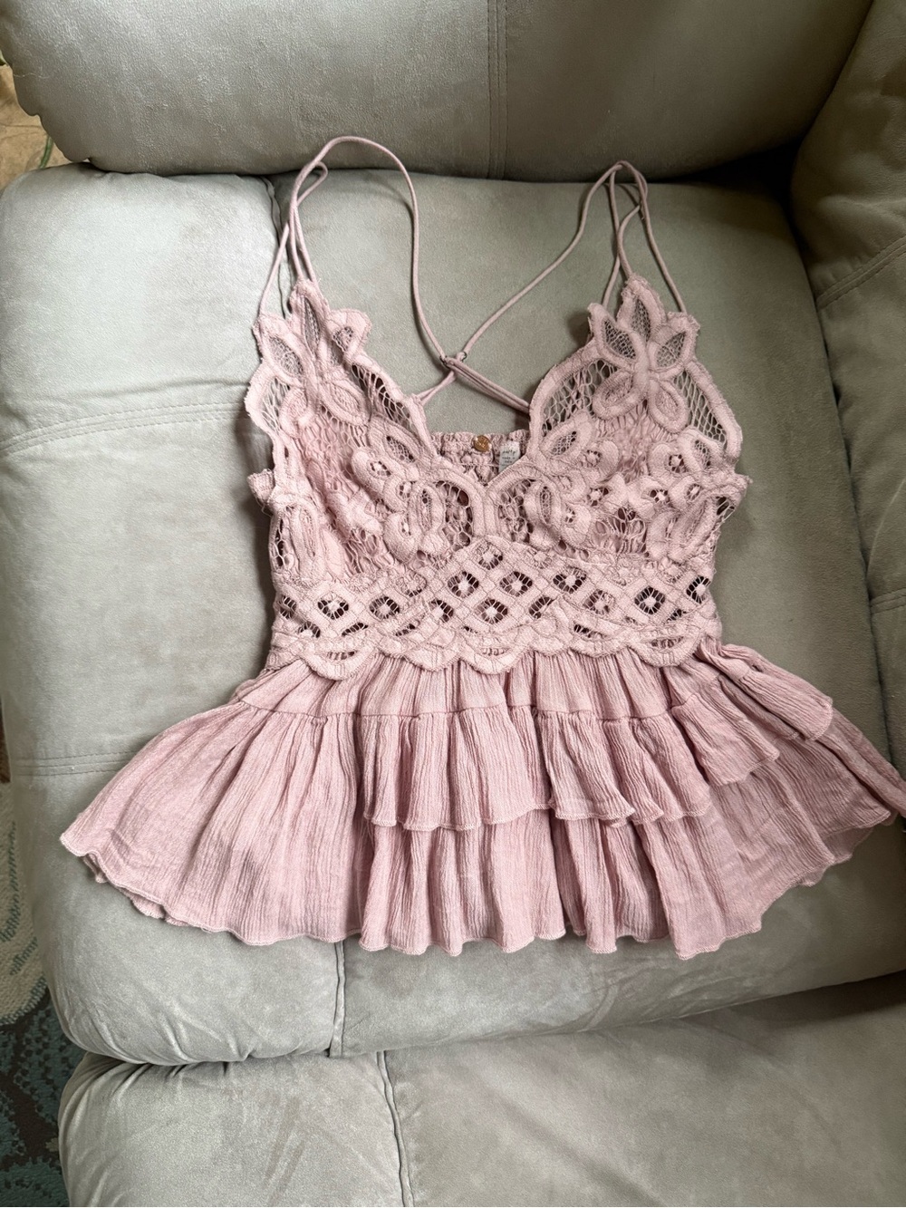 Free People Adella Camisole in Dusty Pink
